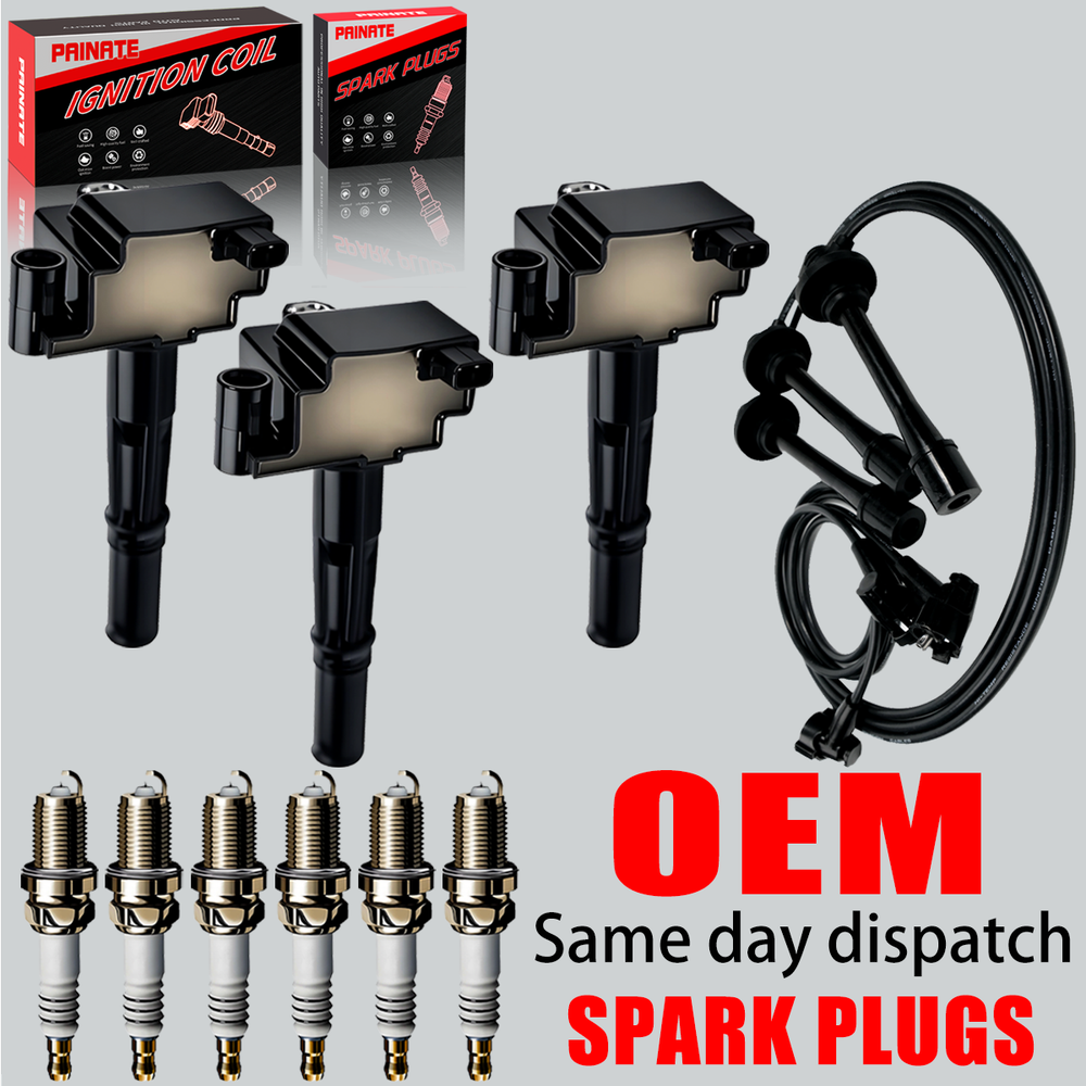 3X OEM Ignition Coil & 6X Spark Plug & Wire For Toyota Tacoma 4Runner 3.4L UF156