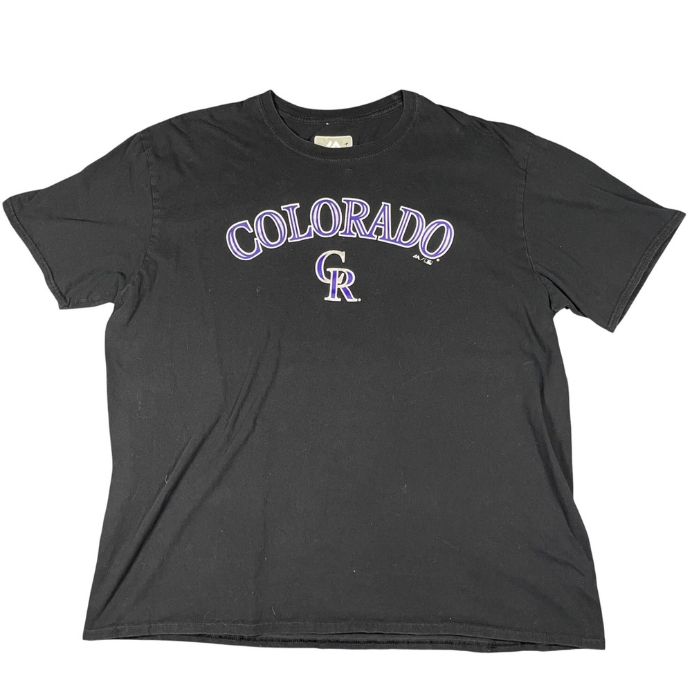 Colorado Rockies Majestic Black Short Sleeve T Shirt Men's Size XL MLB Baseball