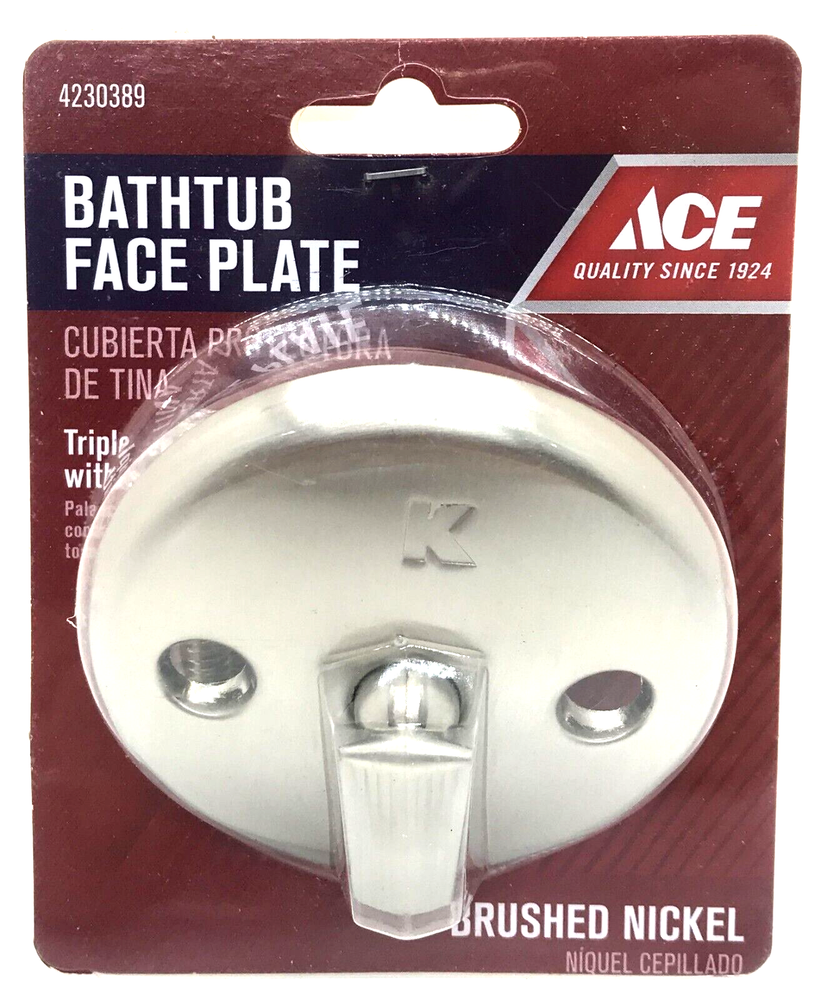Brushed Nickel ACE Bathtub Face Plate Model 4230380-image