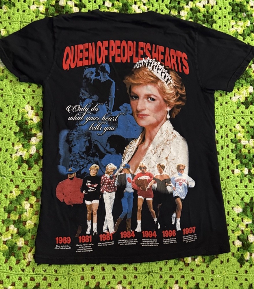 Princess Diana Art Shirt Queen Of People's Hearts Royal Memorial Unisex Small