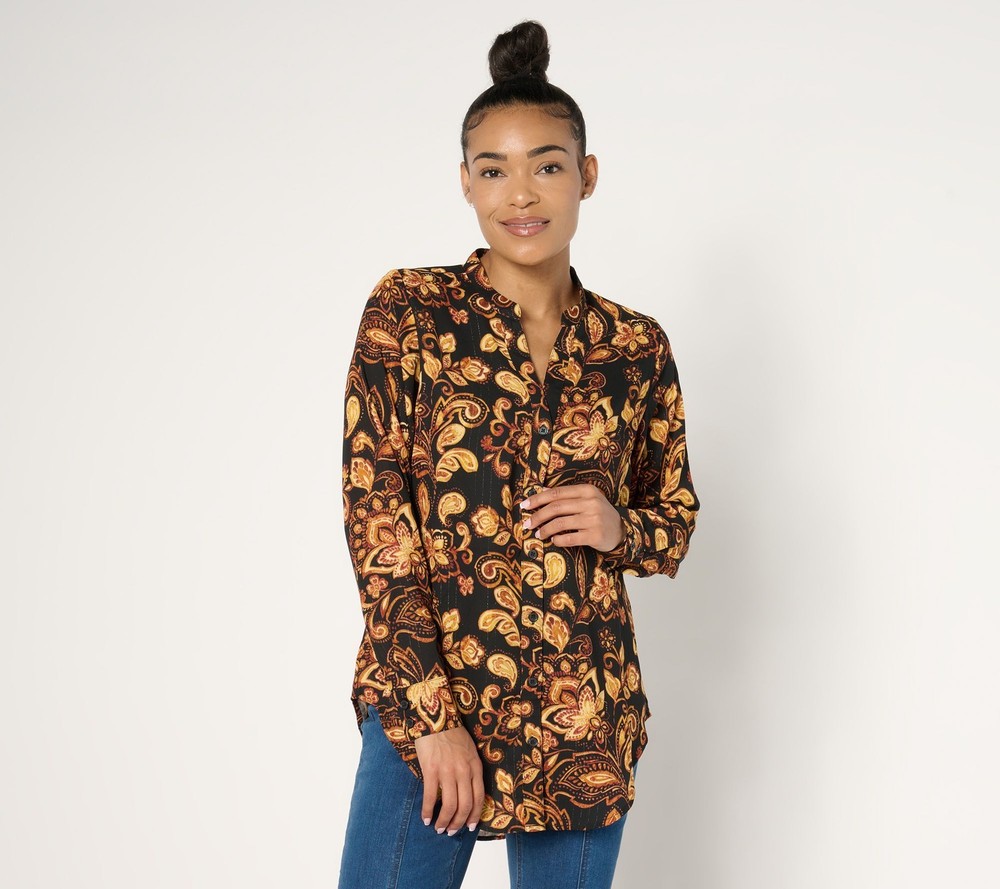 Belle by Kim Gravel Women's Top Plus Sz 3X Let the Good Times Black A670902