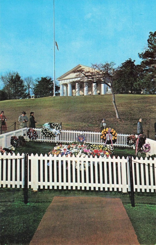 Grave of John F Kennedy - Arlington National Cemetery - Virginia VA - Postcard