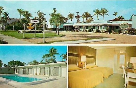FL, West Palm Beach, Florida, The Fountain Motel,Multi View,Dexter Press 97146-B