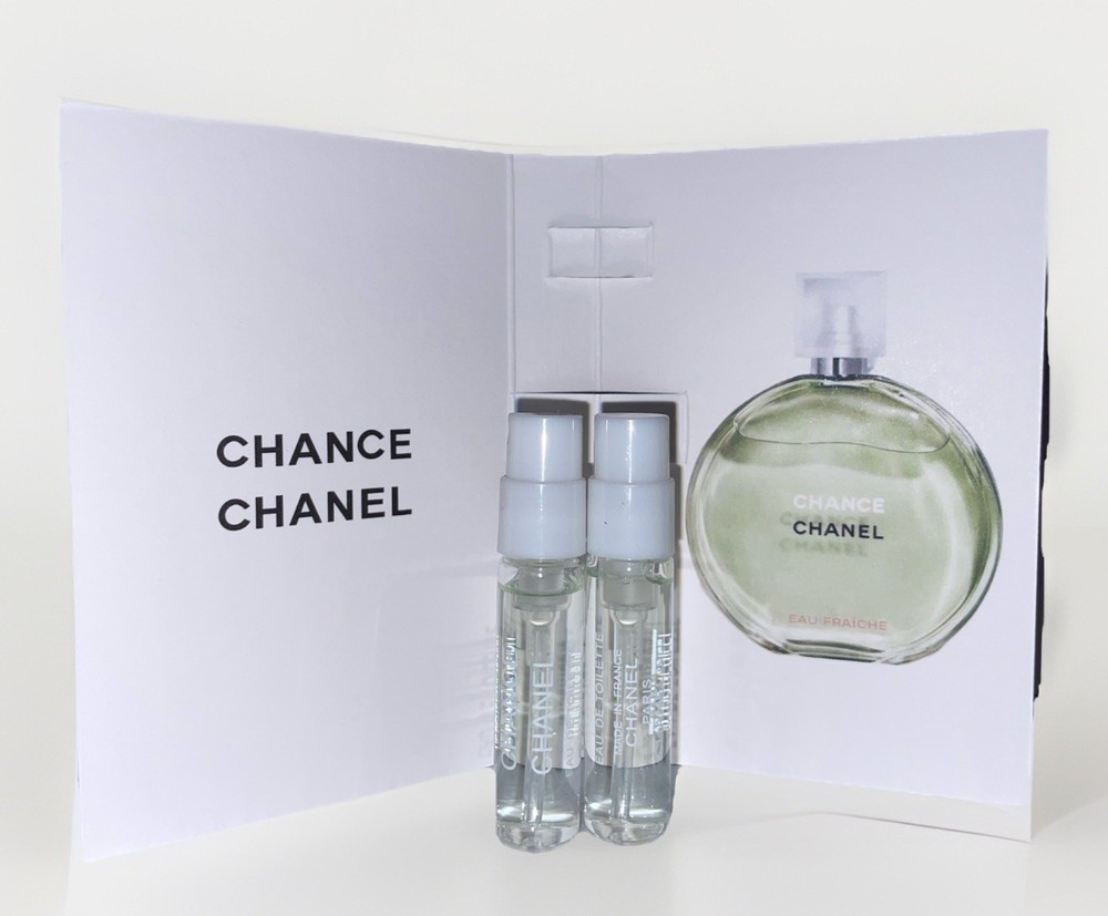 2 X CHANEL CHANCE EAU FRAICHE EDT 1.5ml PERFUME SPRAY SAMPLE VIAL/ + Free Sample