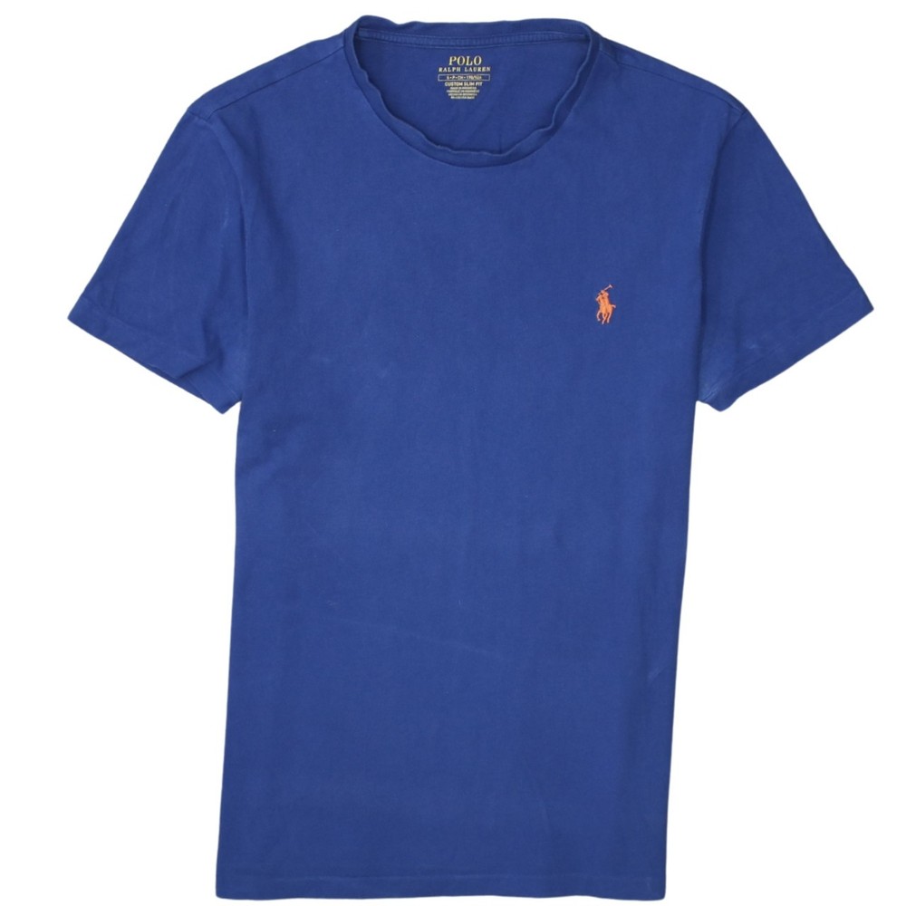 Polo Ralph Lauren Mens T Shirt Blue Cotton Embroidered Pony Logo Crew Neck S