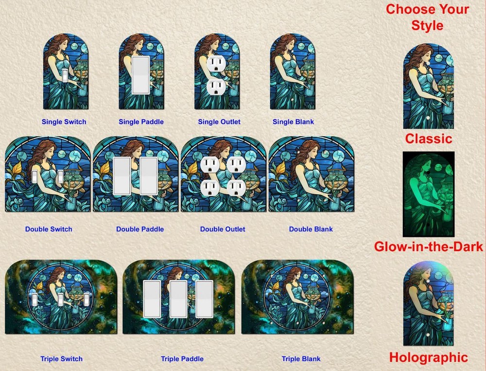 Off The Wall Plates - AQUARIUS ZODIAC Switch - Cover - Paddle Wallplate