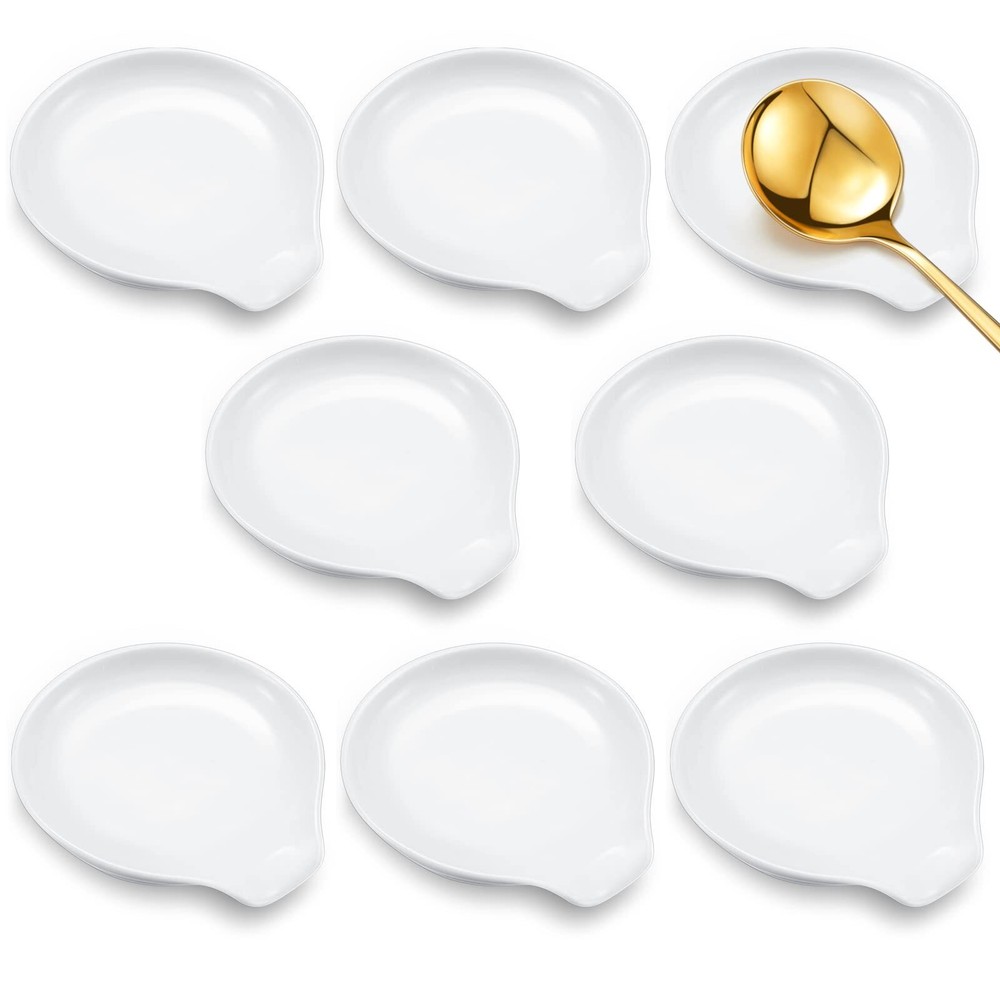 8 Pcs Ceramic Spoon Rest 3.74 x 3.54 Inch Spoon Rest for Stovetop Cooking Spo...