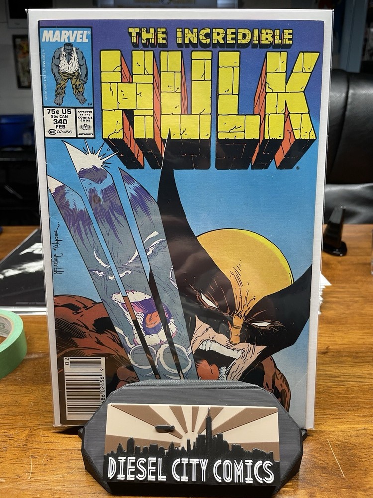 Hulk 340 🔑 Marvel Classic Cover 1988 McFarlane Wolverine Mid Grade Newsstand