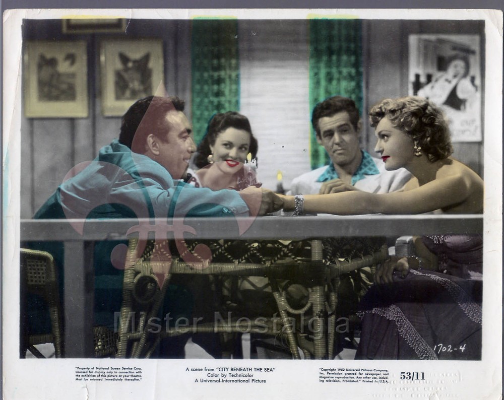 Vintage Photo 1953 ANTHONY QUINN Mala Powers CITY BENEATH THE SEA Robert Ryan