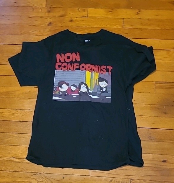 South Park Men’s Med black cotton graphic print T-shirt crew neck short sleeve