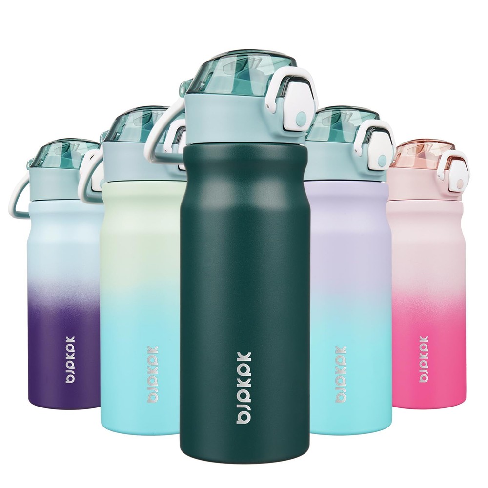 Stainless Steel Insulated Water Bottle With Straw Lid 18oz Reusable Metal The...