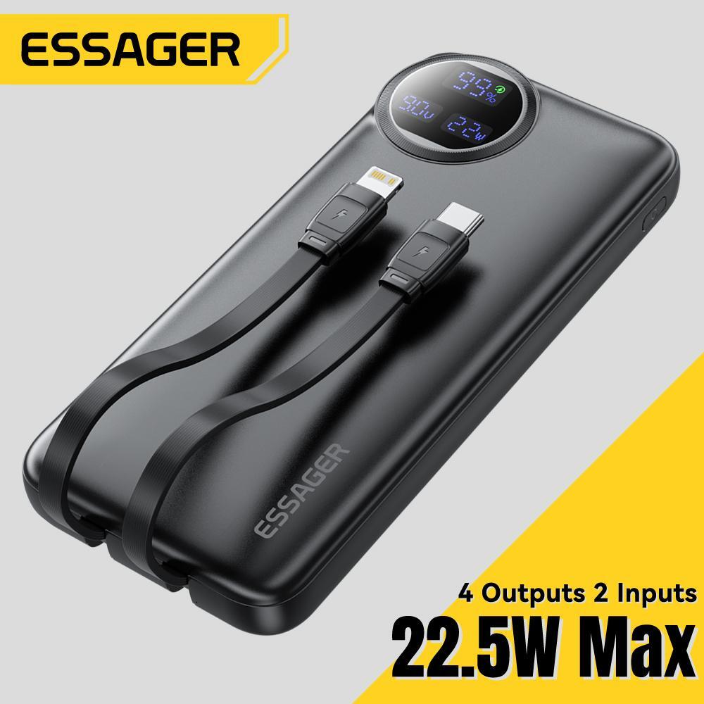 Power Bank 20000mah Mobile Phone Plastic Medium Black 1-usb 5v Backup 22.5w