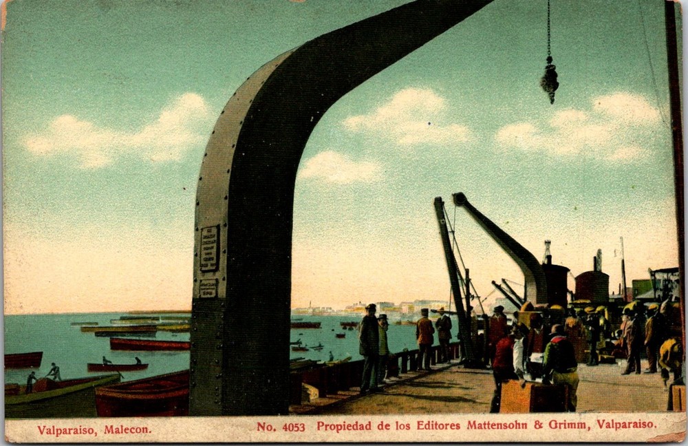 Dr Jim Stamps Postcard Valparaiso Chile Harbor And Waterfront