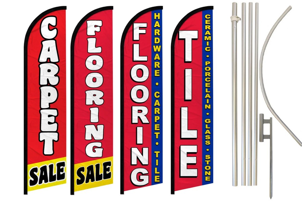 Tile Flooring Sale Carpet Sale Windless Advertising Banner Flag Pole Kits