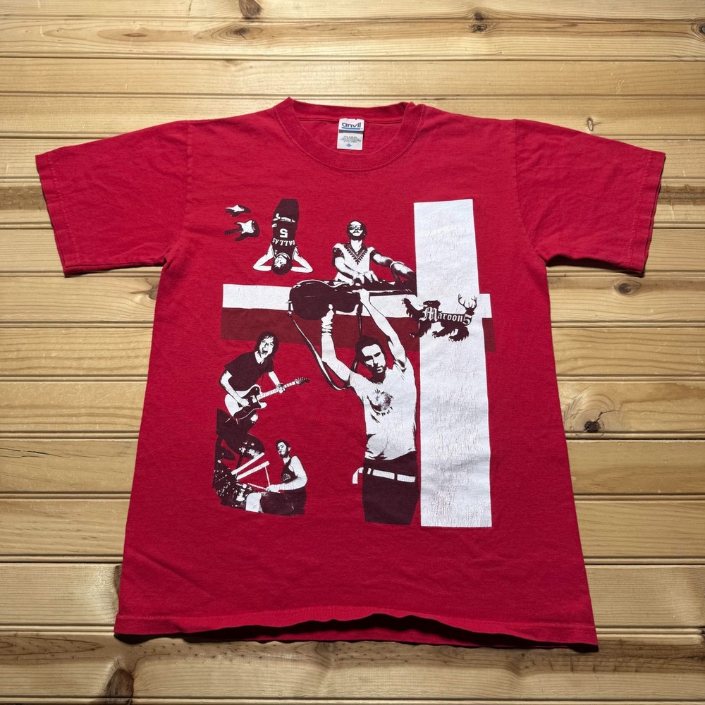 Vintage Y2K Maroon 5 Band Tour Concert Retro Graphic T-Shirt Men's - Size Small