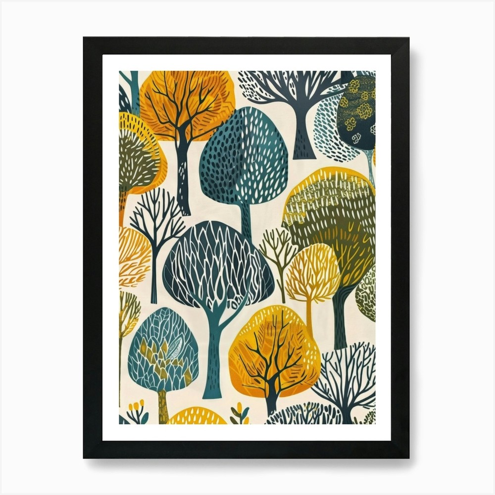 Autumn Trees 2 Art Print Framed Wall Art Poster Canvas Print Picture