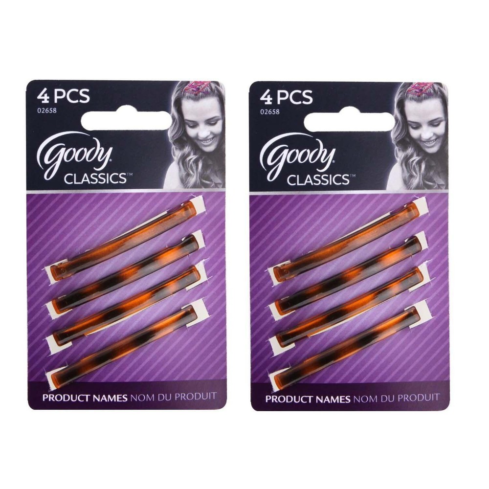 Classics Stay Tight Hair Barrette Mock Tortoise 2-Pack for Adults and Kids