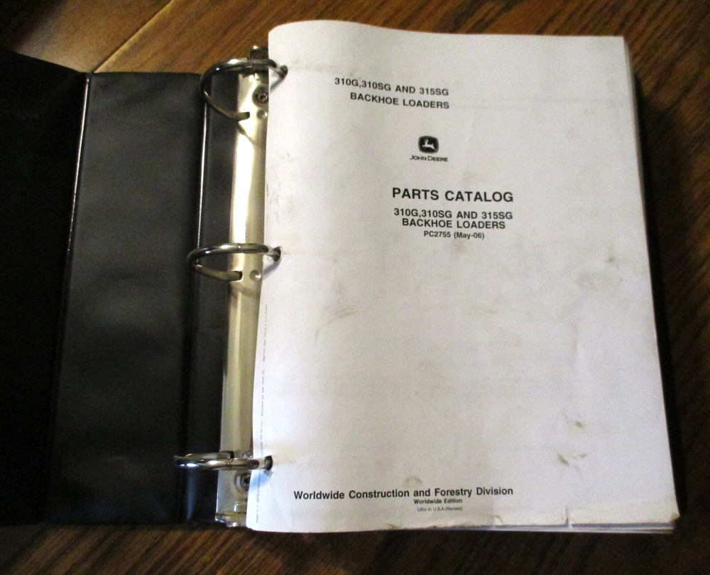 John Deere 310G 310SG 315SG Tractor Loader Backhoe Parts Catalog Manual PC2755