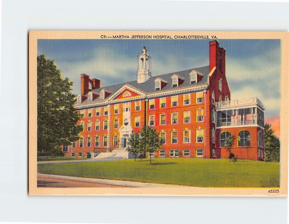 Postcard Martha Jefferson Hospital Charlottesville Virginia USA