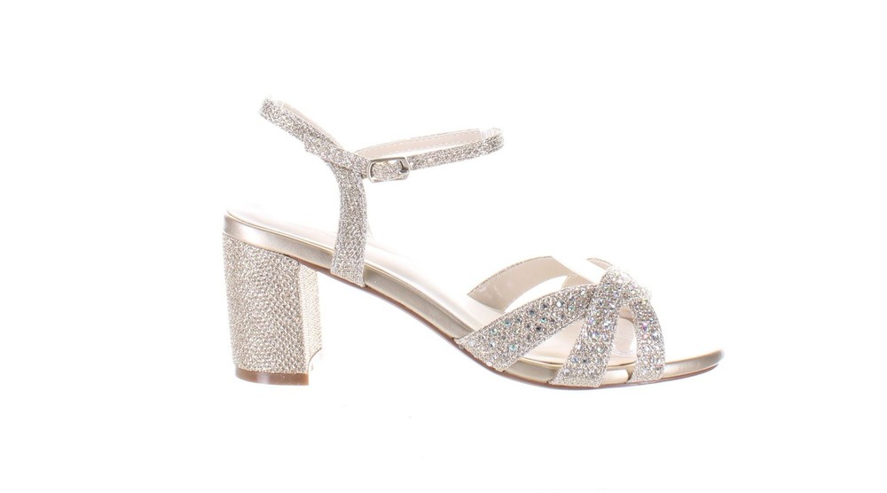 Benjamin Walk Women's Ivy Gold Wide Ankle Strap Heels Size 6.5 7801385