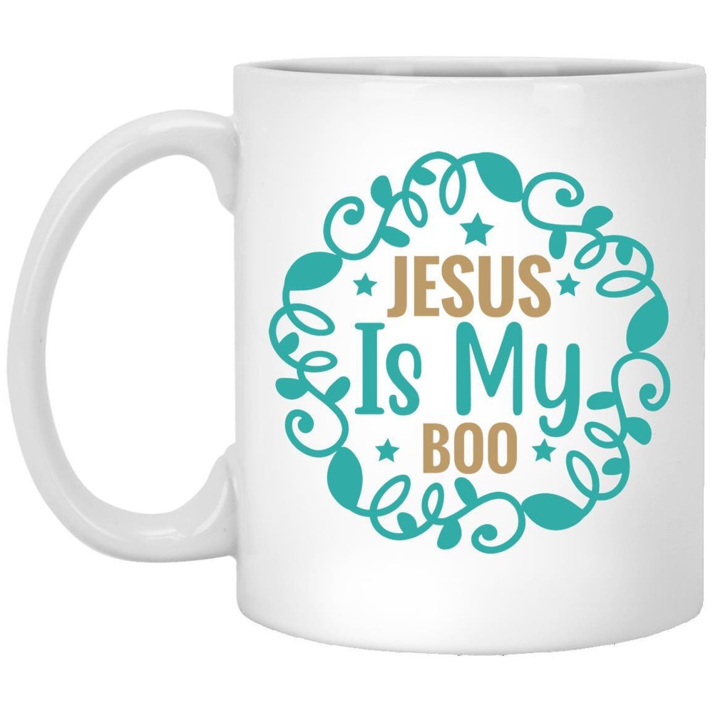 Thanksgiving Jesus Is My Boo Coffee Mug Gift for Family Mom Dad Grandma Grandpa
