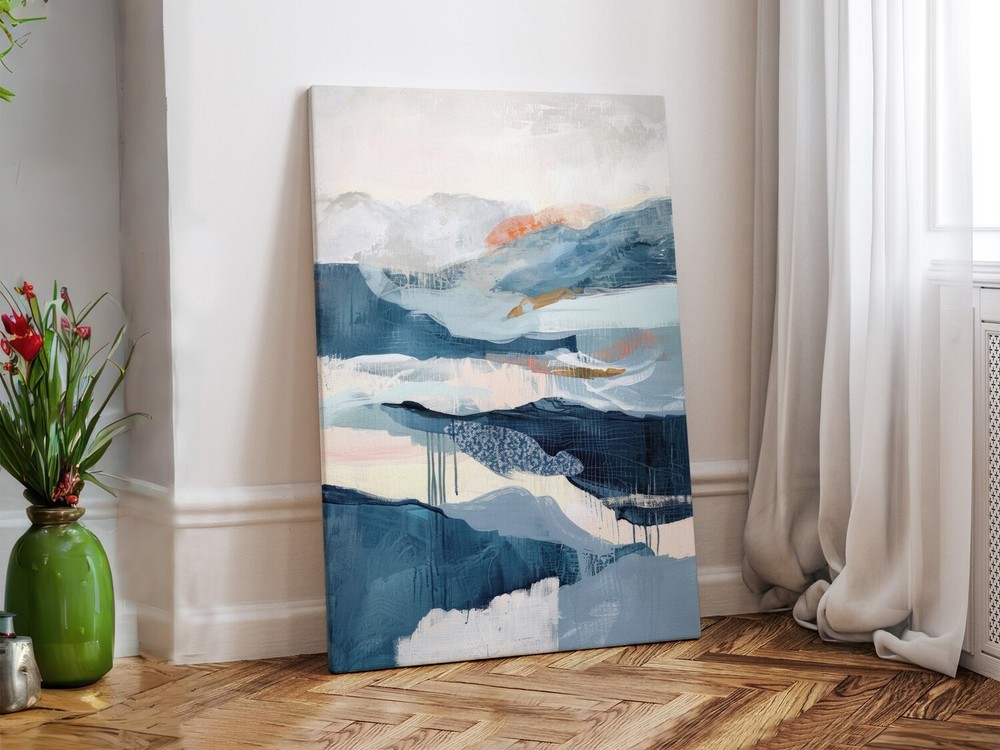 Nordic Abstract Canvas, Scandinavian Wall Art, Original Nordic Scenery Print