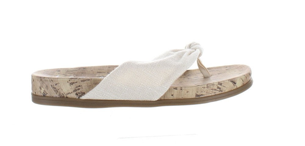 LifeStride Womens Happy Beige T-Strap Sandals Size 8 (Wide)