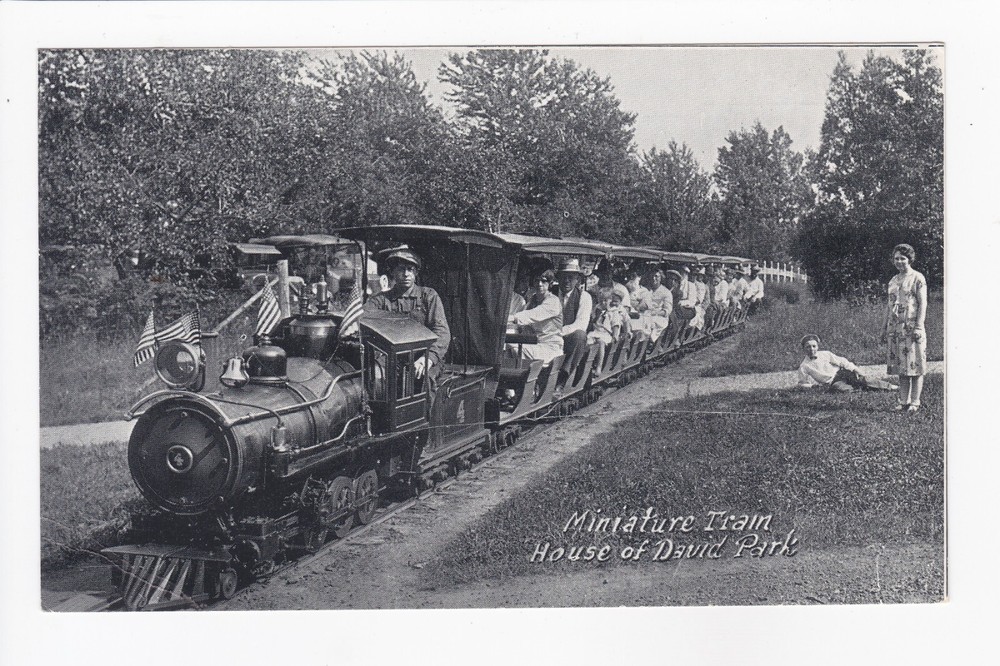 Miniature Train House Of David Park Eden Springs Benton Harbor MI DB Postcard