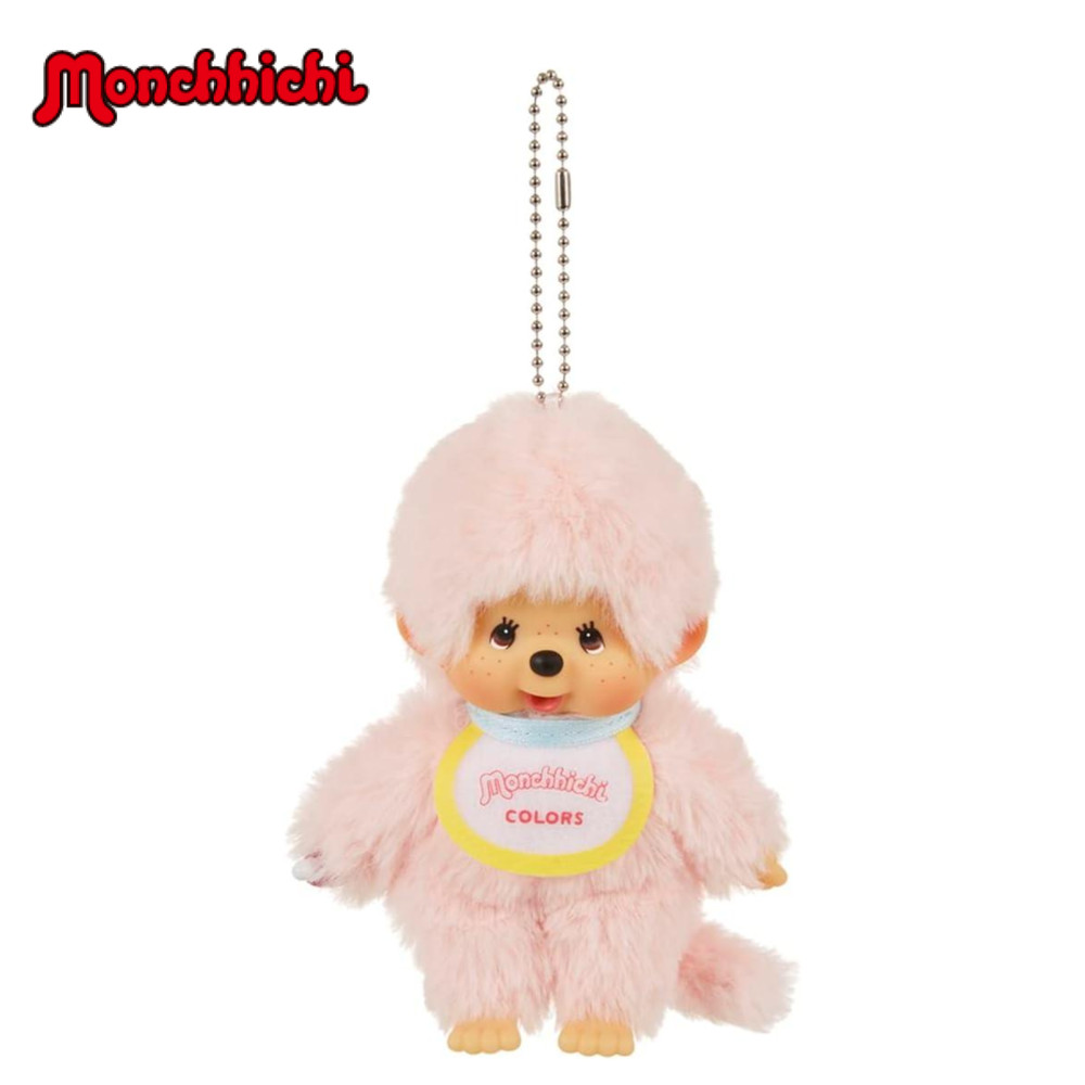 Monchhichi COLORS Keychain Pink Plush Doll Sekiguchi Japan Pastel Kawaii NEW