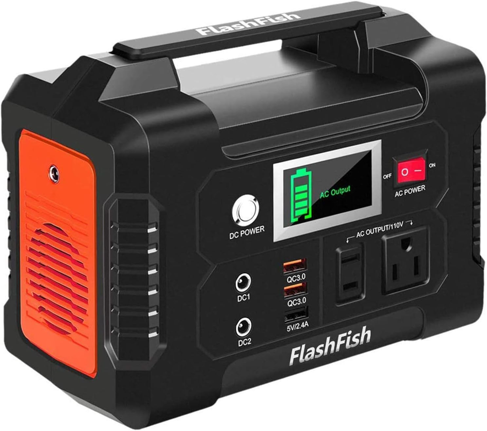 200W Portable Power Station, Flashfish 40800Mah Solar Generator with 110V AC Out
