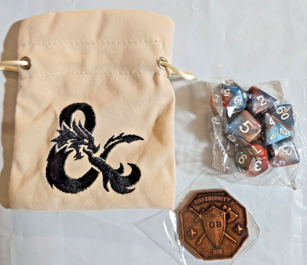 New Sirius Dice Acererak's Treasure Crystal Edition Dice Set + Bag + Coin-image