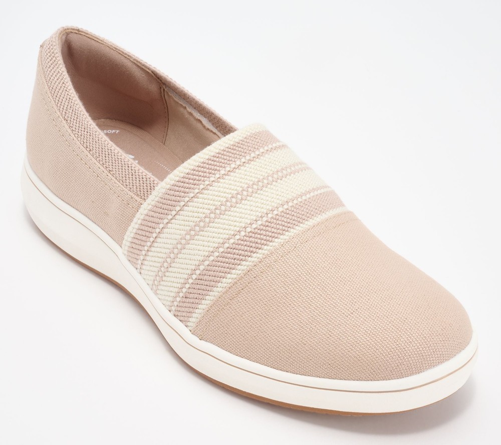 Clarks Footwear Women's Sz 7.5 Cloudsteppers Washable Slip-Ons Brown A685226