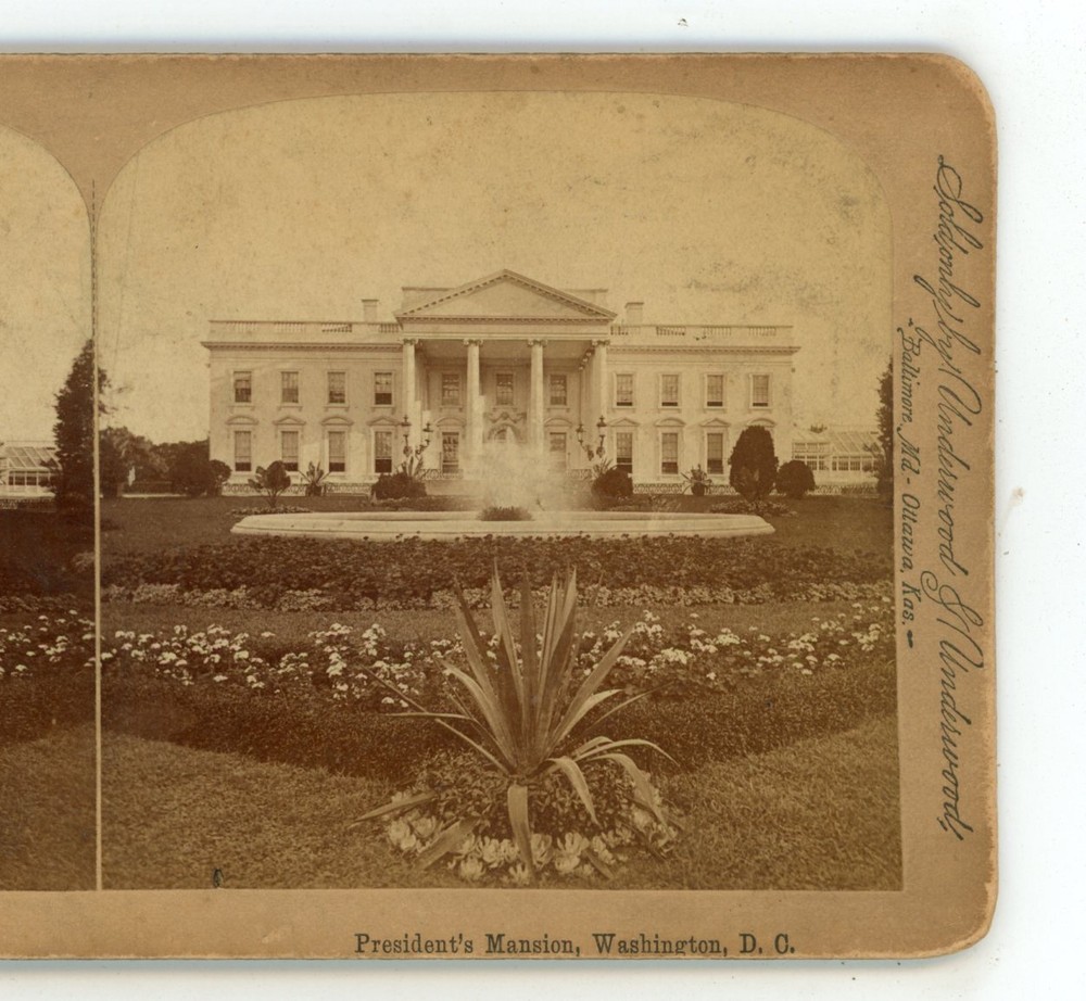 White House President's Mansion Washington DC Underwood Stereoview