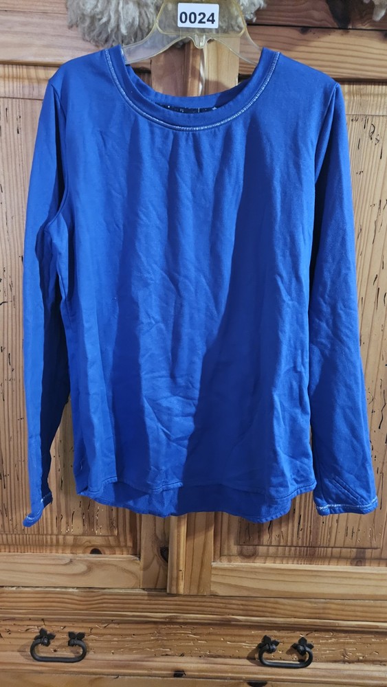 Womens Climate Right Cuddle Duds Blue Long Sleeve Top Size Large