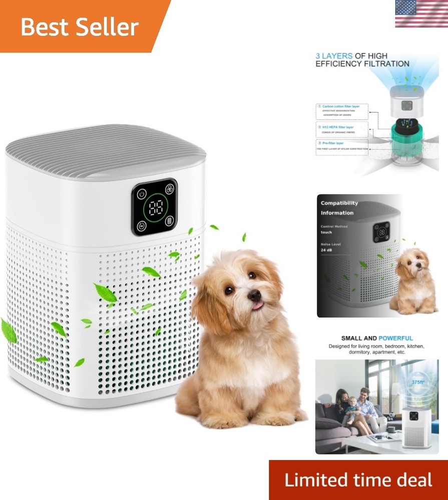 Whisper-Quiet H13 HEPA Air Purifier for Bedroom - Safe & Certified Design