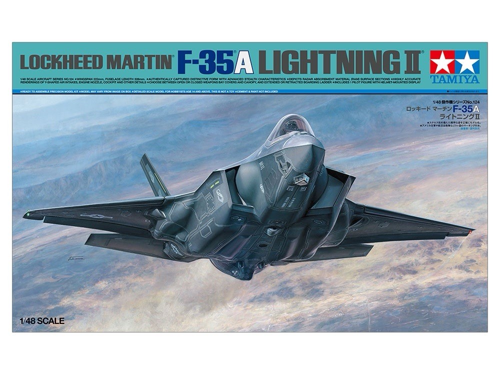Tamiya 1:48 Lockheed Martin F-35A Lightning II Airplane Kit 61124