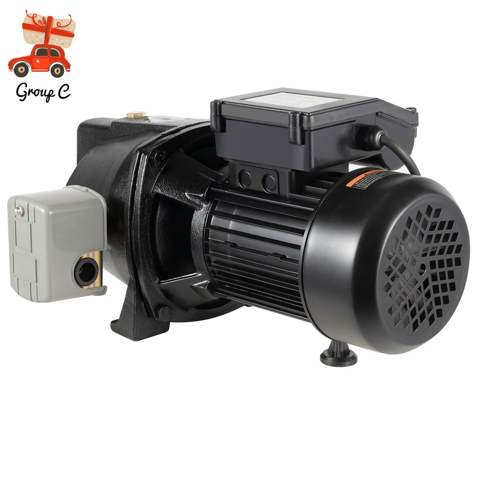 3/4HP Well Jet Pump Self-Priming Shallow Water Pump with Pressure Switch 110V