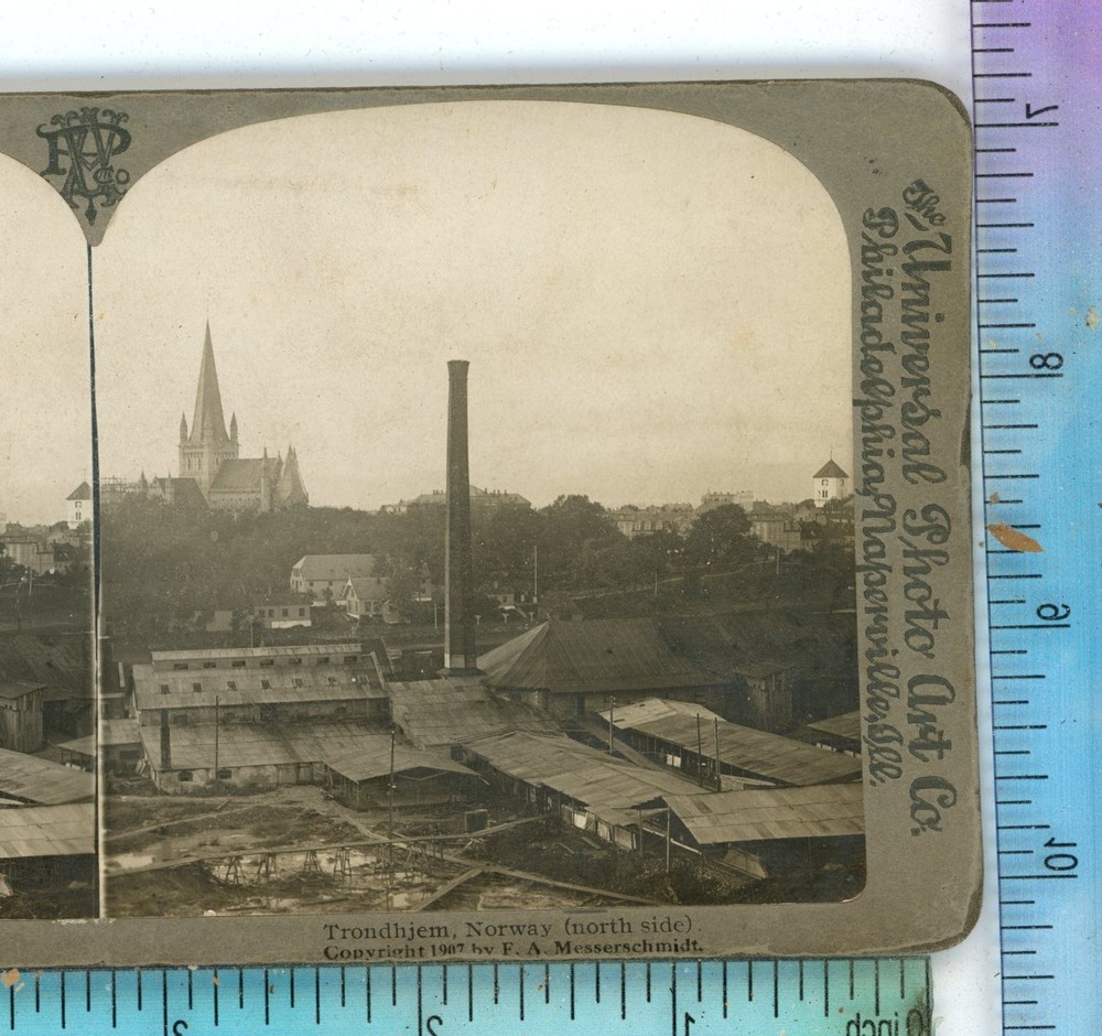 Trondhjem Norway North Side Universal Stereoview