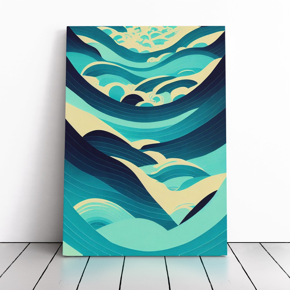 Ocean Wave Pop Art No.2 Canvas Wall Art Print Framed Picture Decor Dining Room