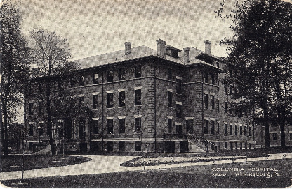 Wilkinsburg, PA  1907 Columbia Hospital DB B/W Postcard
