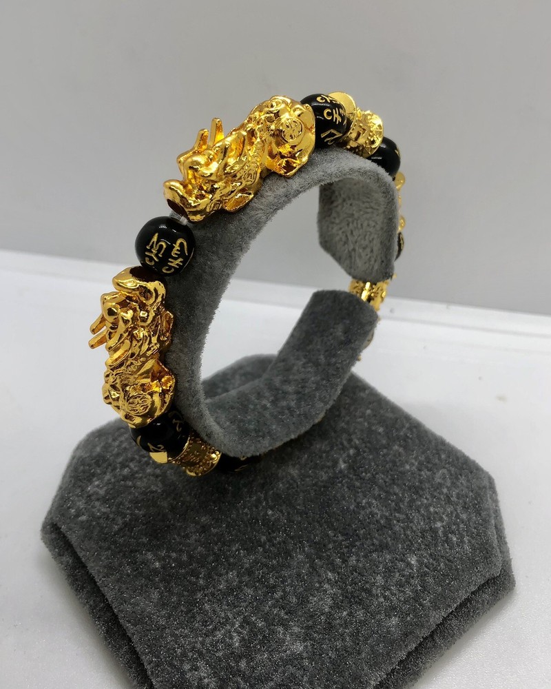 24k Gold Plated Pixiu Good Luck Bracelet Wealth Health Prosperity Protection