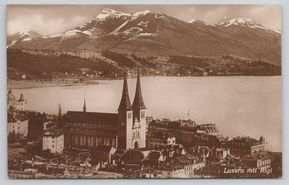 Luzern mit Rigi Switzerland Hofkirche St. Leodegar Photoglob Zurich