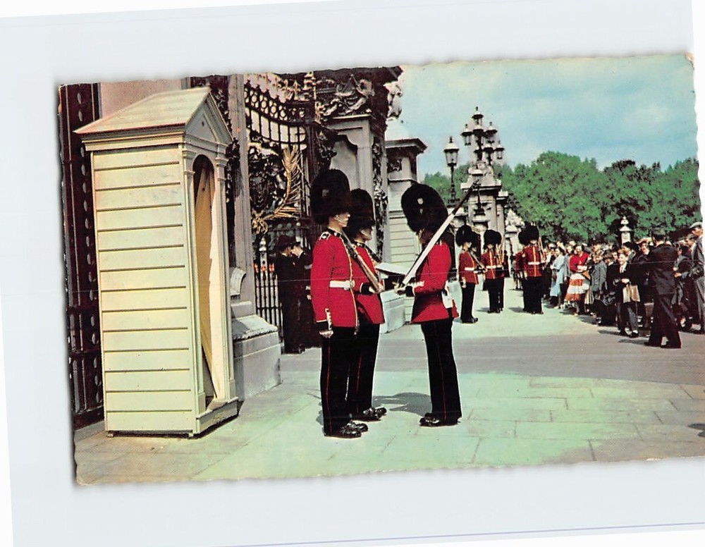 Postcard Changing the Guard at Buckingham Palace London England