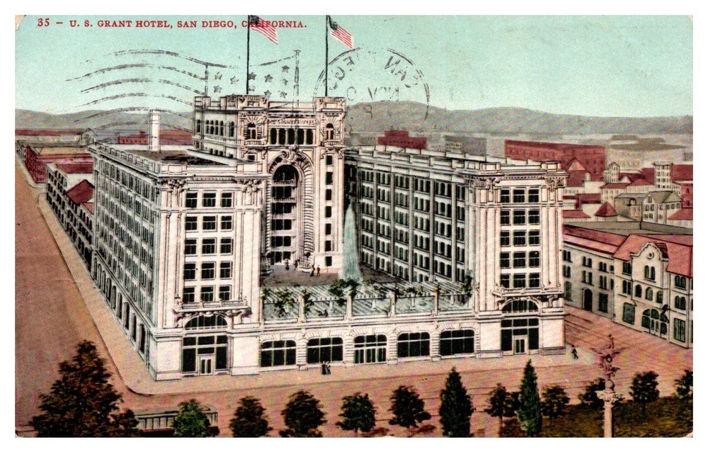 1908 U S Grant Hotel San Diego California Vintage Postcard