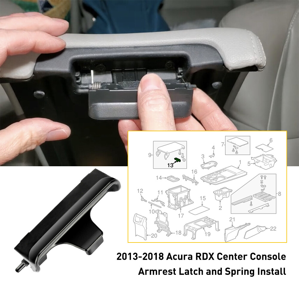 For 13-18 Acura RDX Center Lid Console Latch Armrest Lock Black 83417TX4A01 EAH