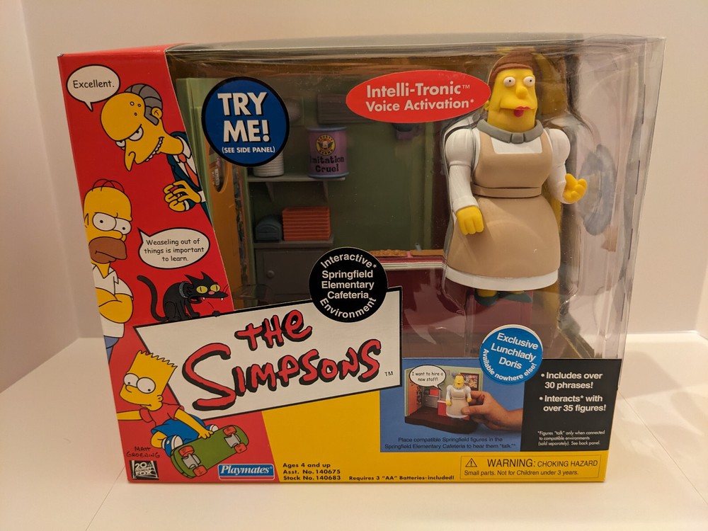The Simpsons SCHOOL CAFETERIA Playmates playset with LUNCH LADY DORIS figure