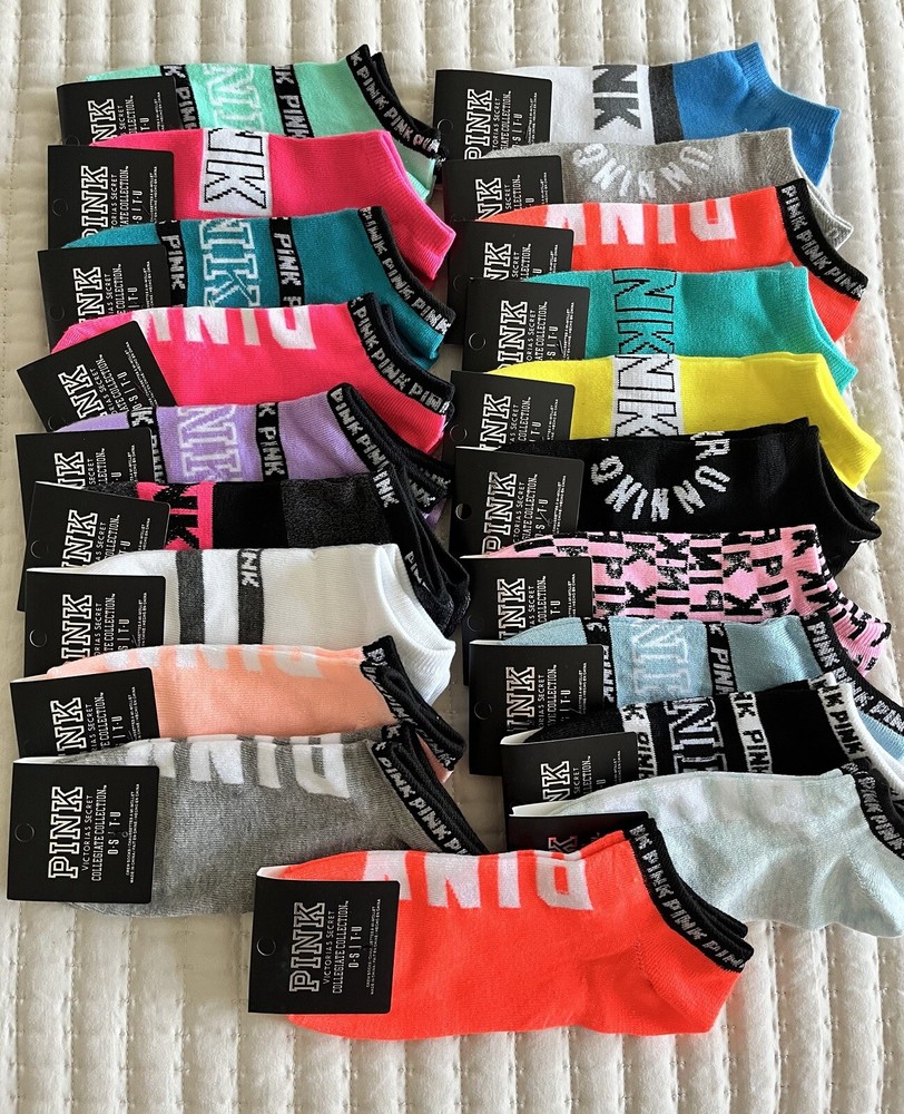 Victoria Secret VS Love Pink No Show Socks 8 Pairs Random Colors New with Tags