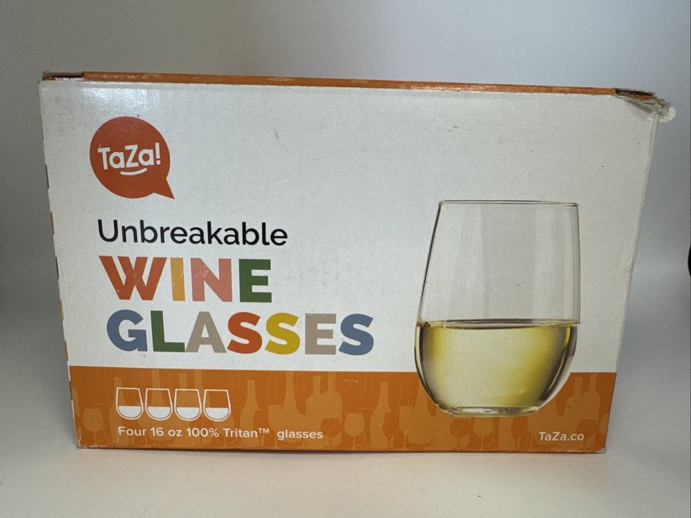 Stemless “Tritan” Wine Glasses, Set Of 4- 16oz, Shatterproof & Unbreakable