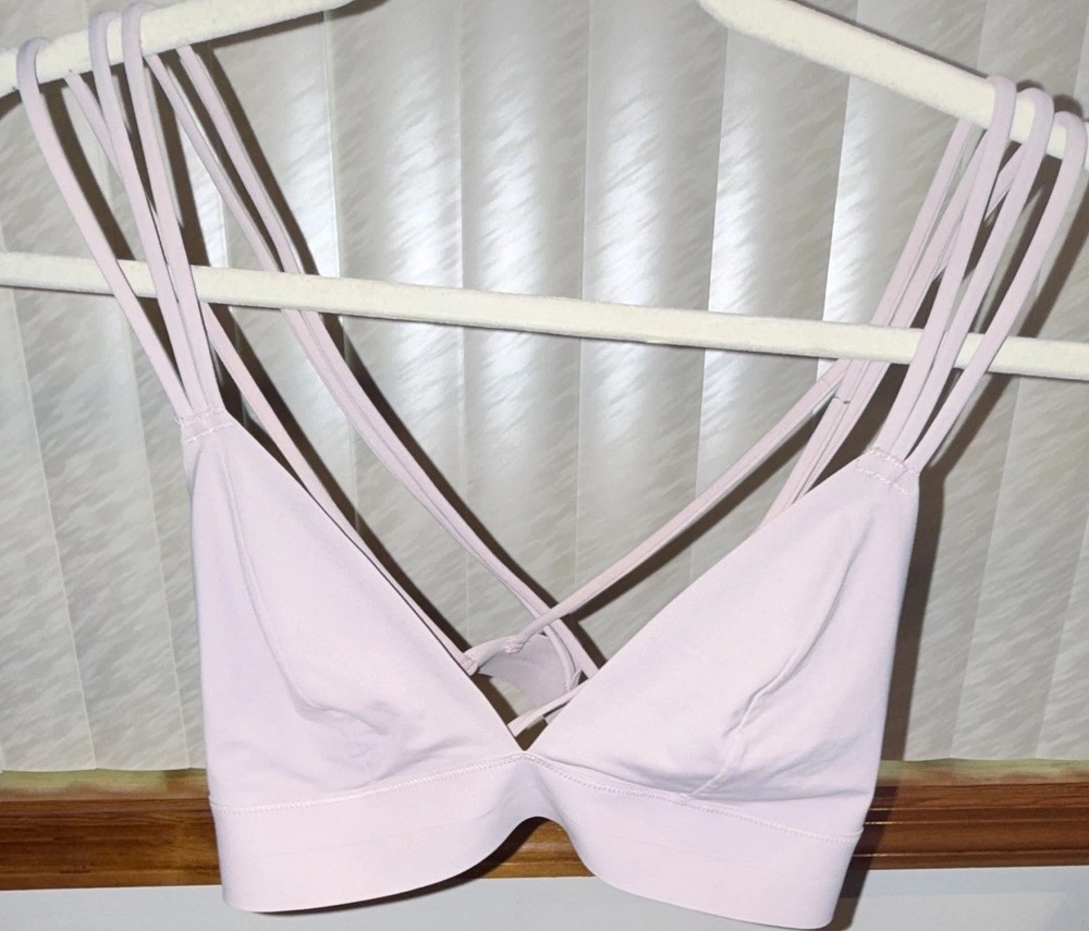 PINK Pink Solid Crossback Strappy Pullover Wireless Sports Bra Size S