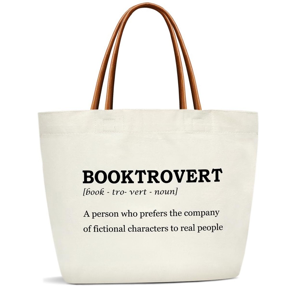 Canvas Tote Bag For Women, Book Tote Bag Reusable Grocery Shoulder Bag for Wo...
